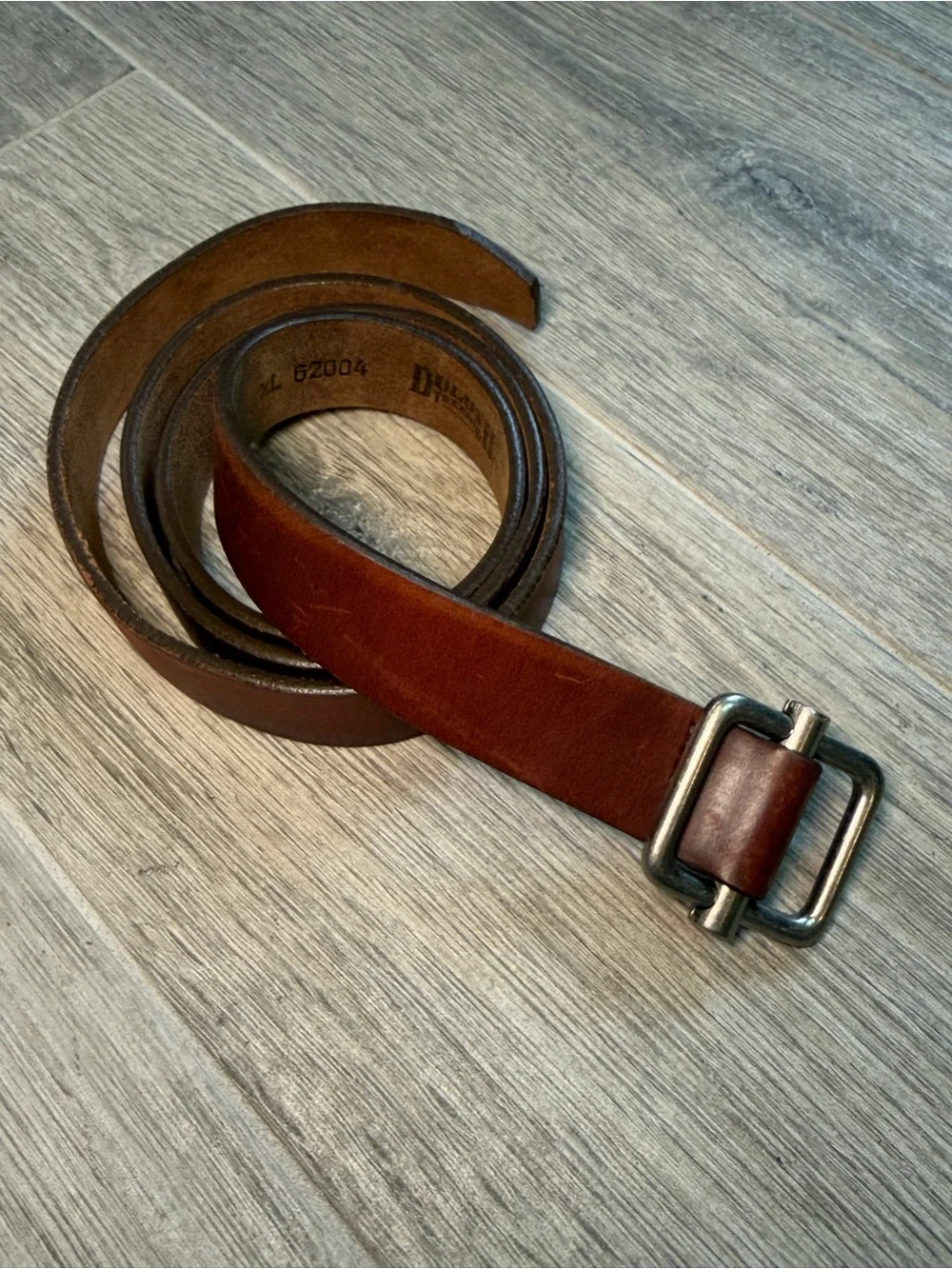 Duluth Trading Company Unhole-y Brown Leather Roller Belt XL 62004 USA Made